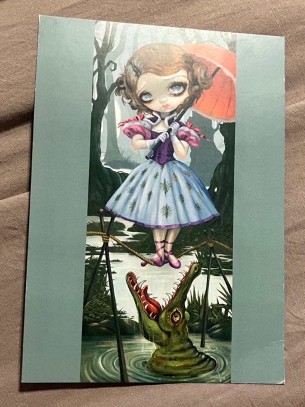 Disney Haunted Mansion tightrope girl postcard jasmine becket Griffith retired